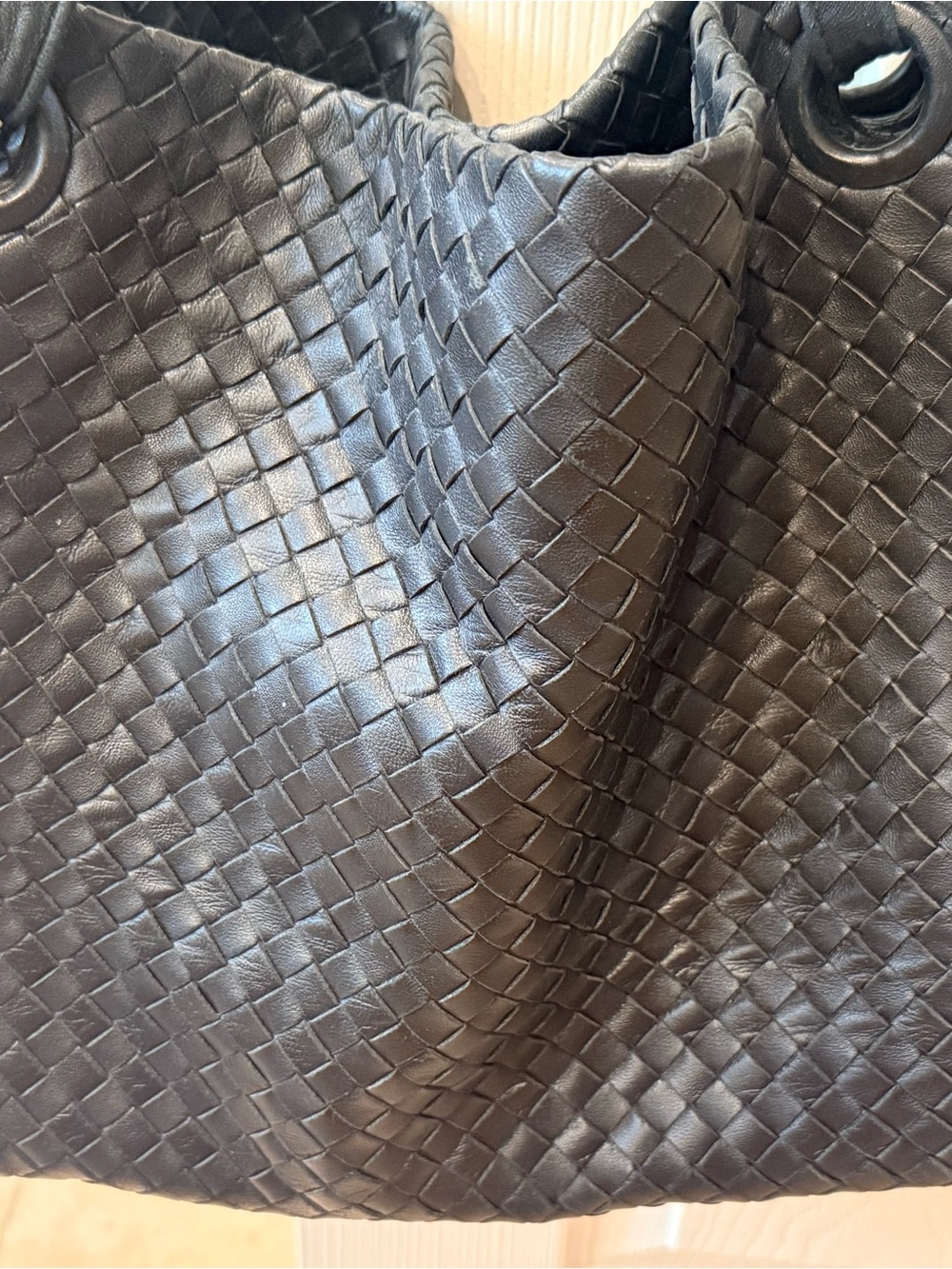 Bottega Veneta Black Intrecciato Shoulder Tote - Picture 8 of 12